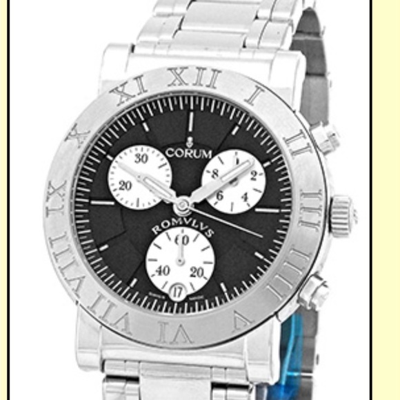RARE BLACK DIAL Corum Romulus 396.701.20 Chronograph 40MM Watch - Picture 2 of 2